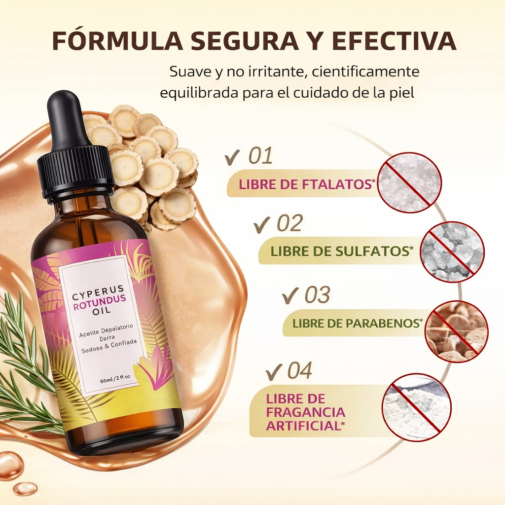 Sistema Botánico de Control del Vello: Cyperus Rotundus Oil 30 mL