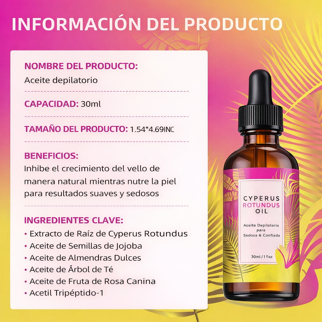 Sistema Botánico de Control del Vello: Cyperus Rotundus Oil 30 mL